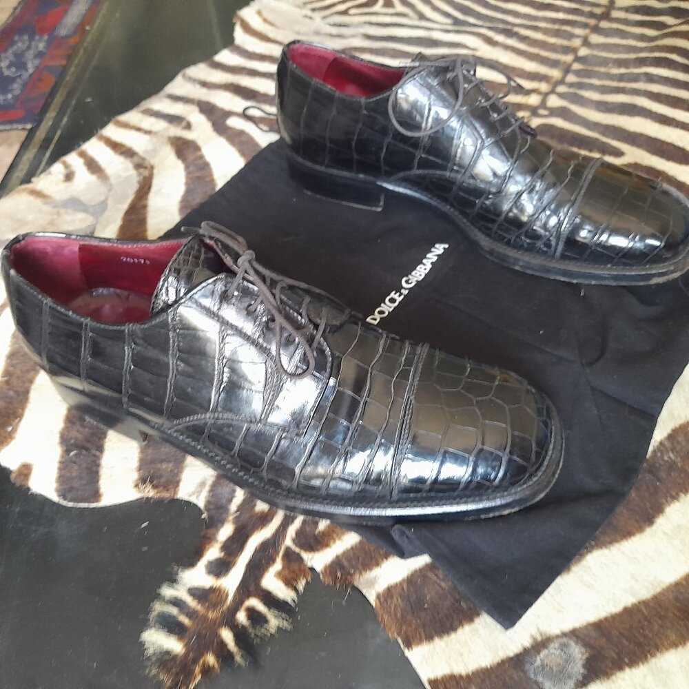 Dolce & Gabbana alligator Oxford and Monsieur Adam Ostrich shoes Sz. 9 or 42